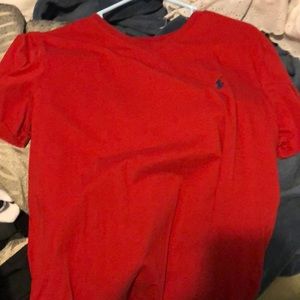 Red Polo V Neck Tee